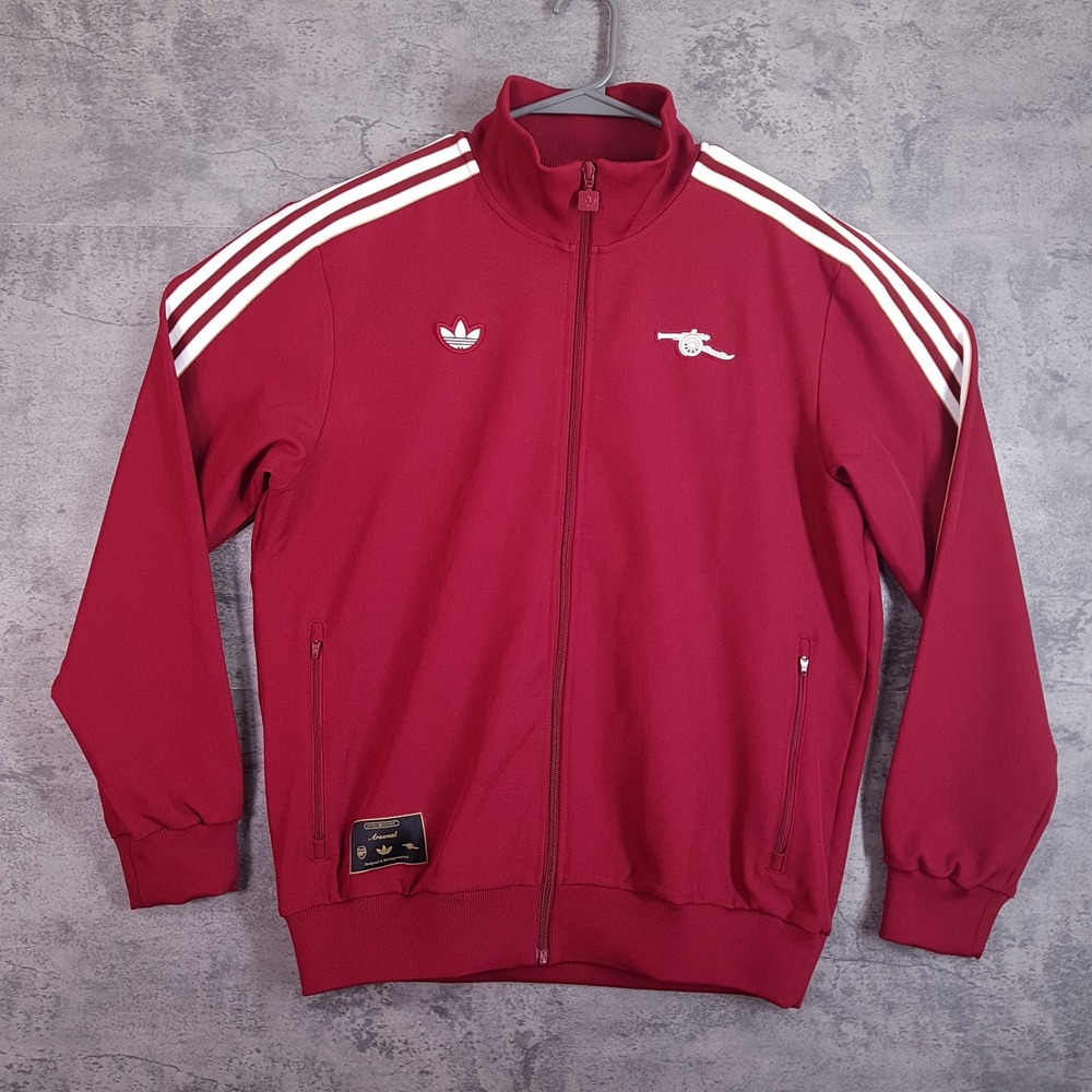 ADIDAS Arsenal FC Terrrace Icon Track Full Zip Jacket Mens LARGE Maroon JM9390